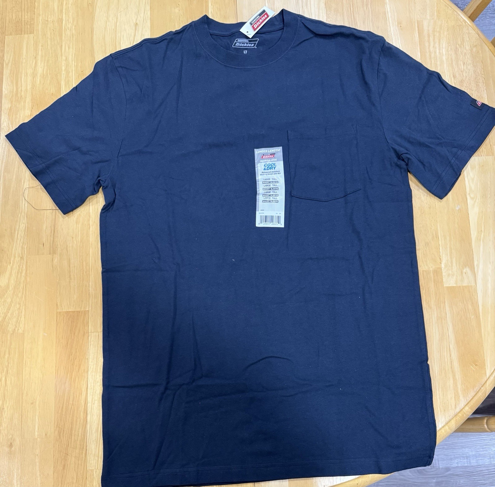 Dickies Cool and Dry Pocket Work Shirt Navy Blue. Size Large Tall. New