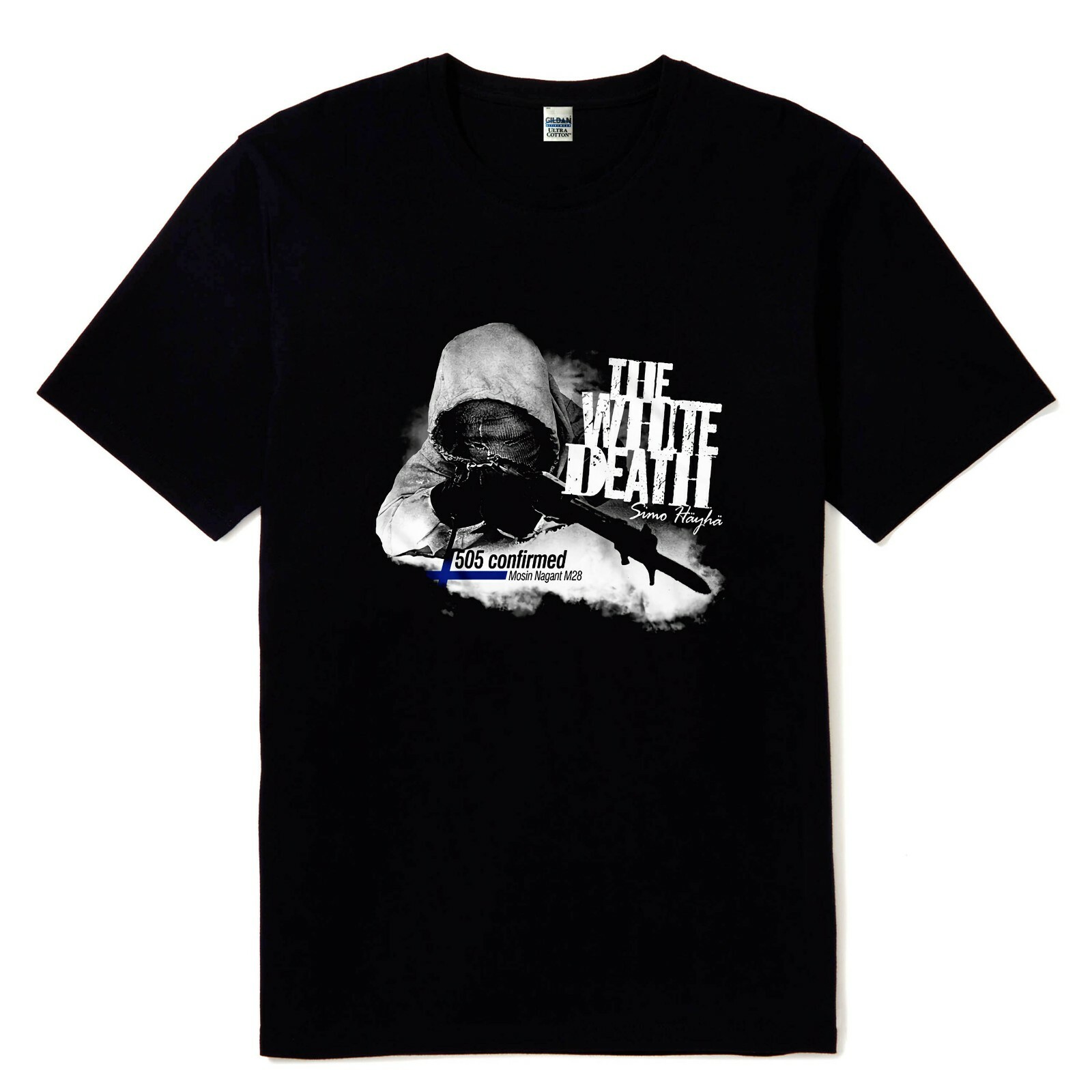 New Simo Hayha Finland Sniper Mens Black T Shirt Sizes S M L XL 2XL 3XL 4XL 5XL