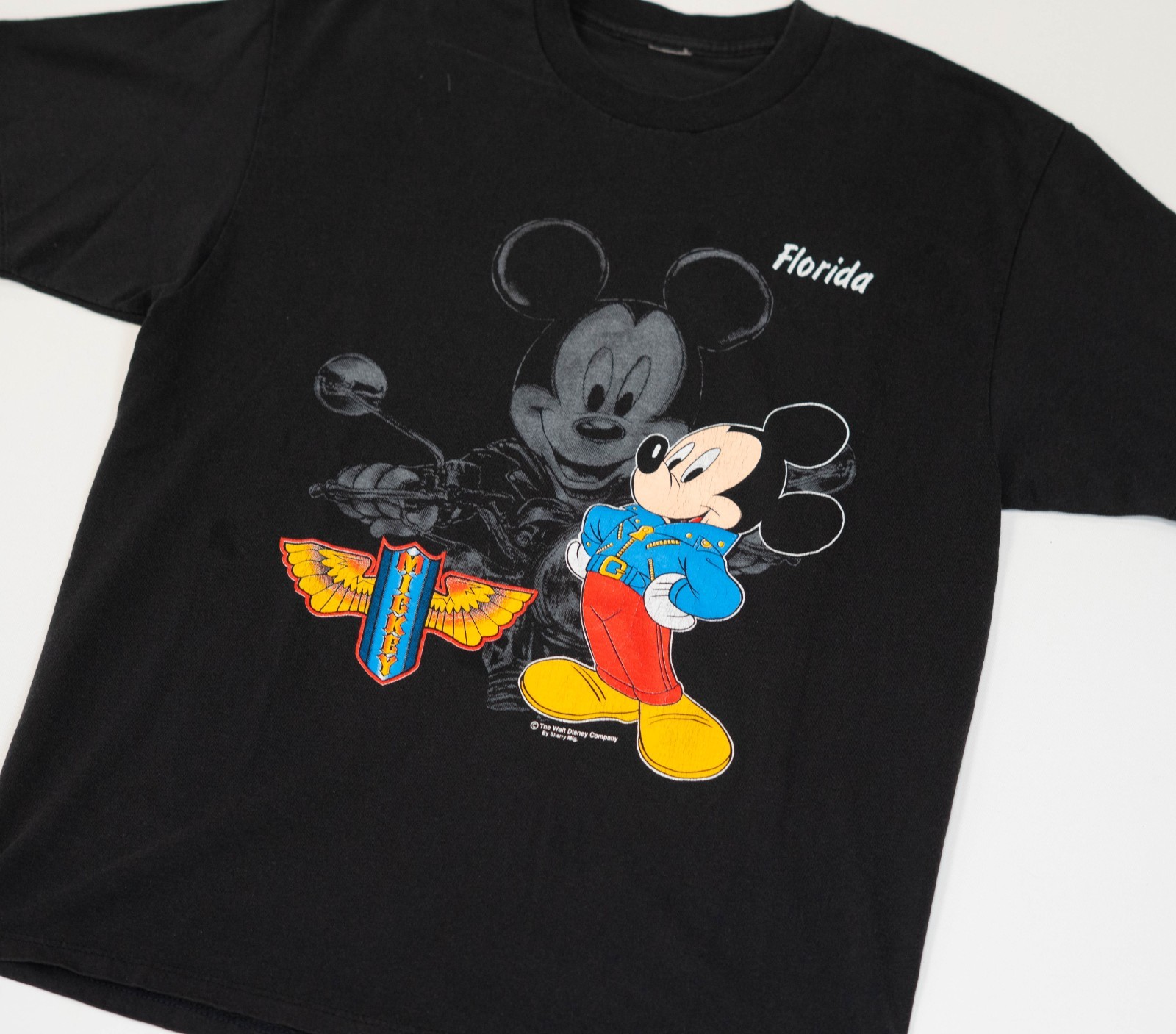 Vintage Mickey Mouse Biker T-Shirt 80s Single Stitch Harley Disney Mens Size M