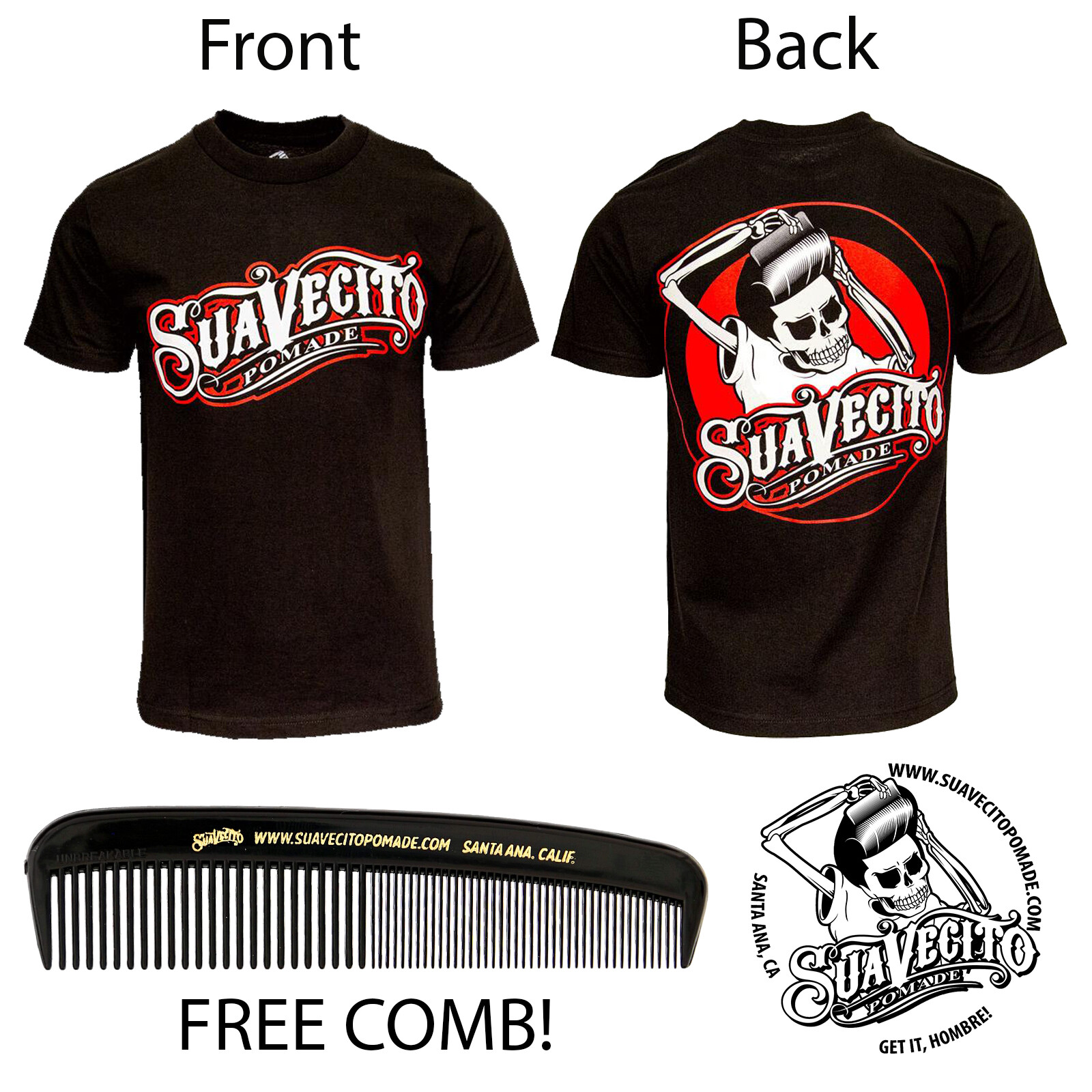 Men’s Suavecito OG Black & Red Tee Shirt (S, M, L, XL, 2XL, 3XL, 4XL)