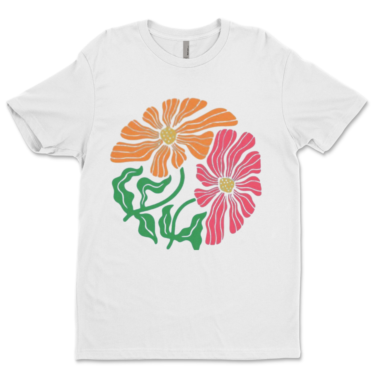 DTF flowers/ Custom Unisex Soft Style T-Shirts, Next Level- Cotton
