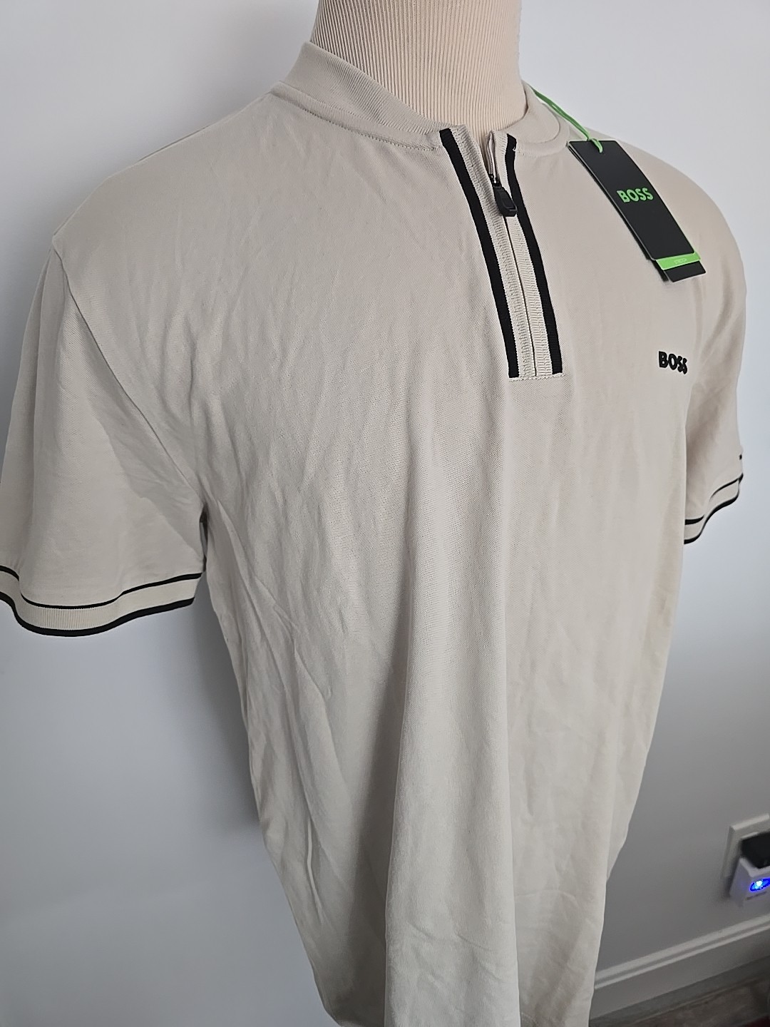 HUGO BOSS Pariq Black Label MEN’S NEW HALF Zip T-SHIRT Sz XXL