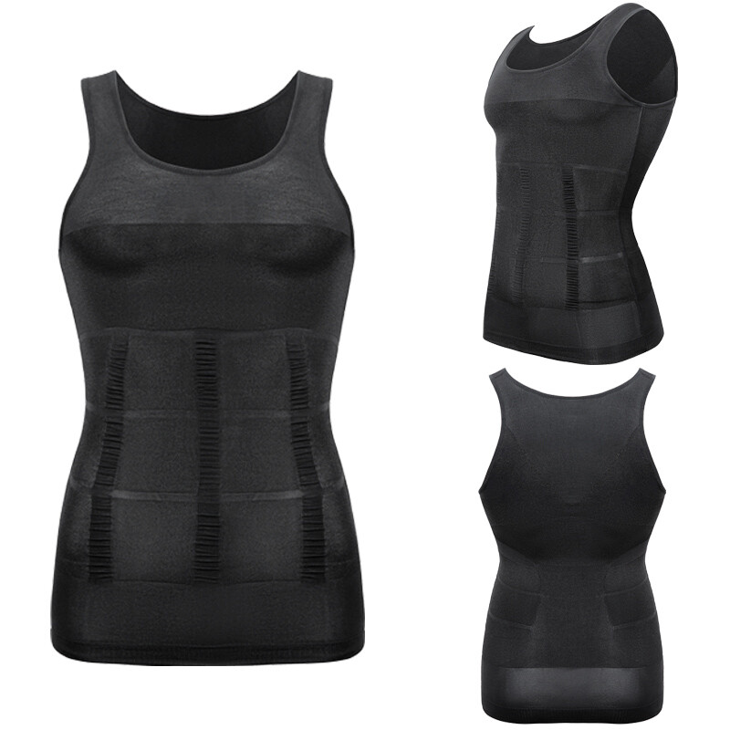 Men Muscle Abs Compression Vest Sweat Body Shaper Tank Top Slimming T-Shirt US