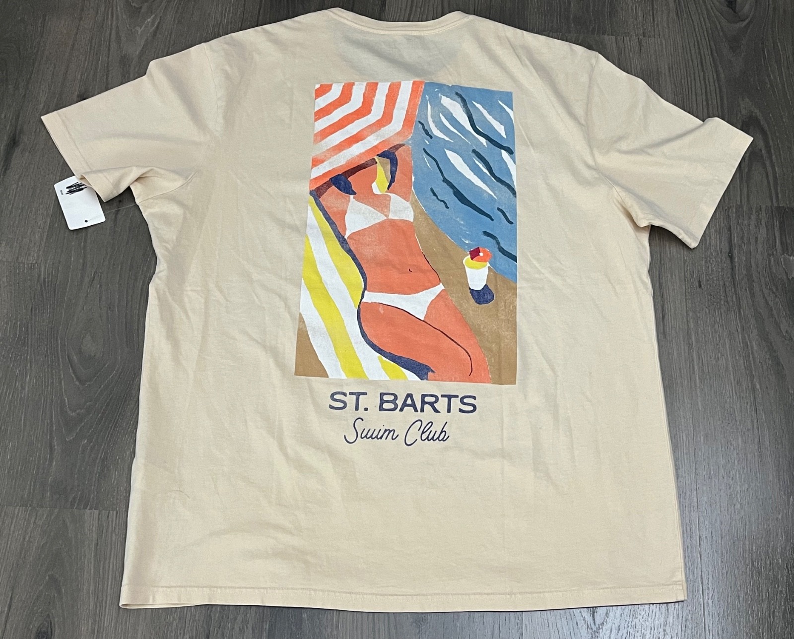 Lucky Brand St Barts Swim Club Tee Shirt Mens XL 2XL Graphics Beach Casual NEW