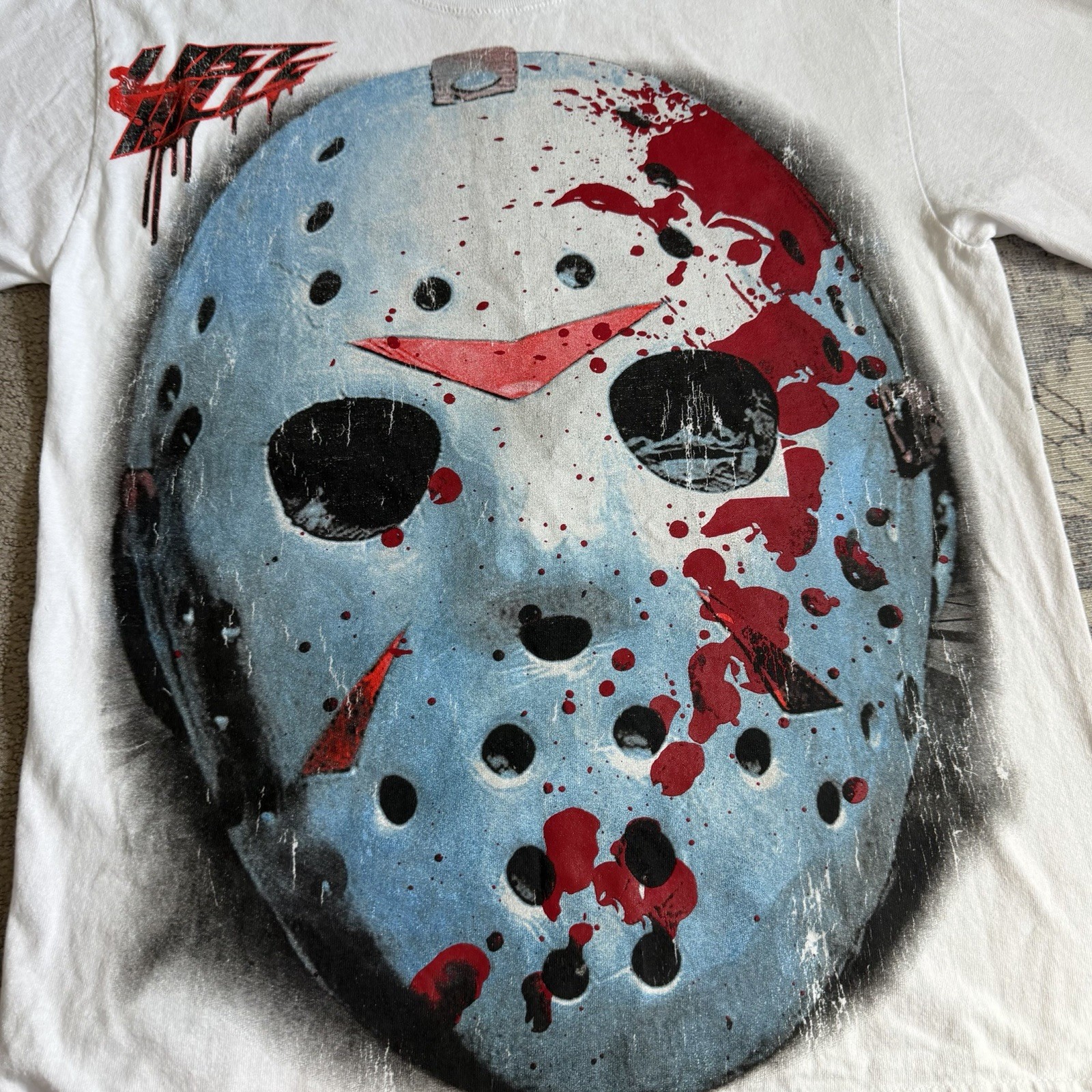 Lost Hills Jason Friday The 13th T Shirt Sz S White Huge Graphic Double Sided