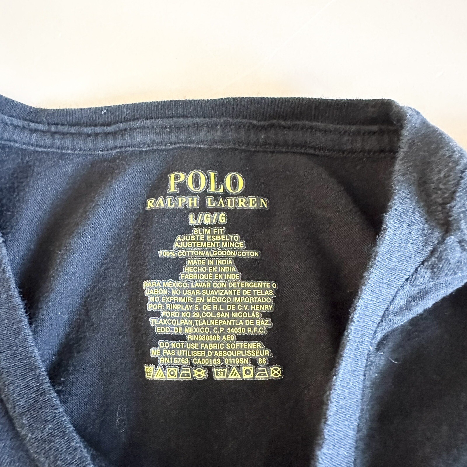 Polo Ralph Lauren T Shirt Mens Sz L Black Red Pony Short Sleeve Slim Fit