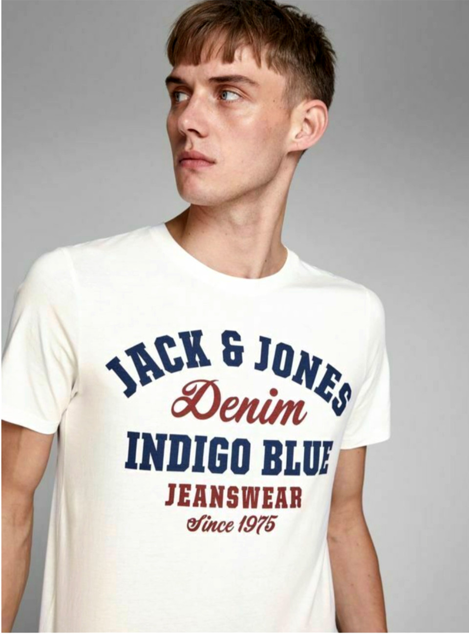 Jack & Jones Size M 37in / 94cms Chest White Cotton Logo Tee T-Shirt TOP Summer