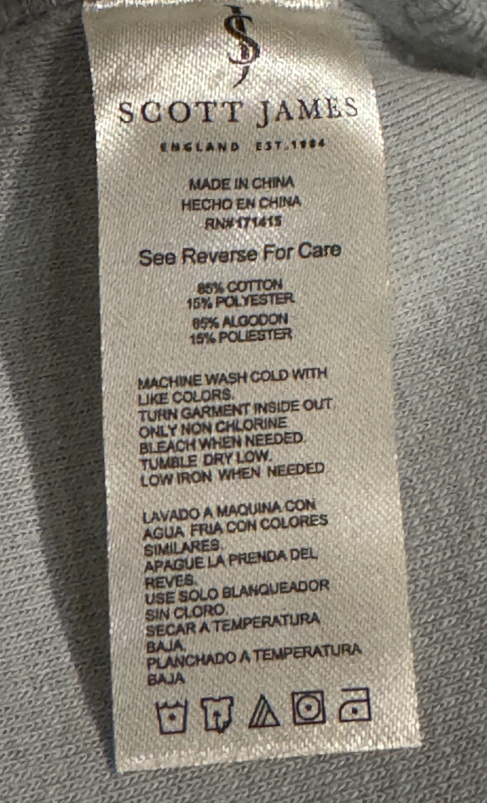 Scott James Grey Shirt Size Large