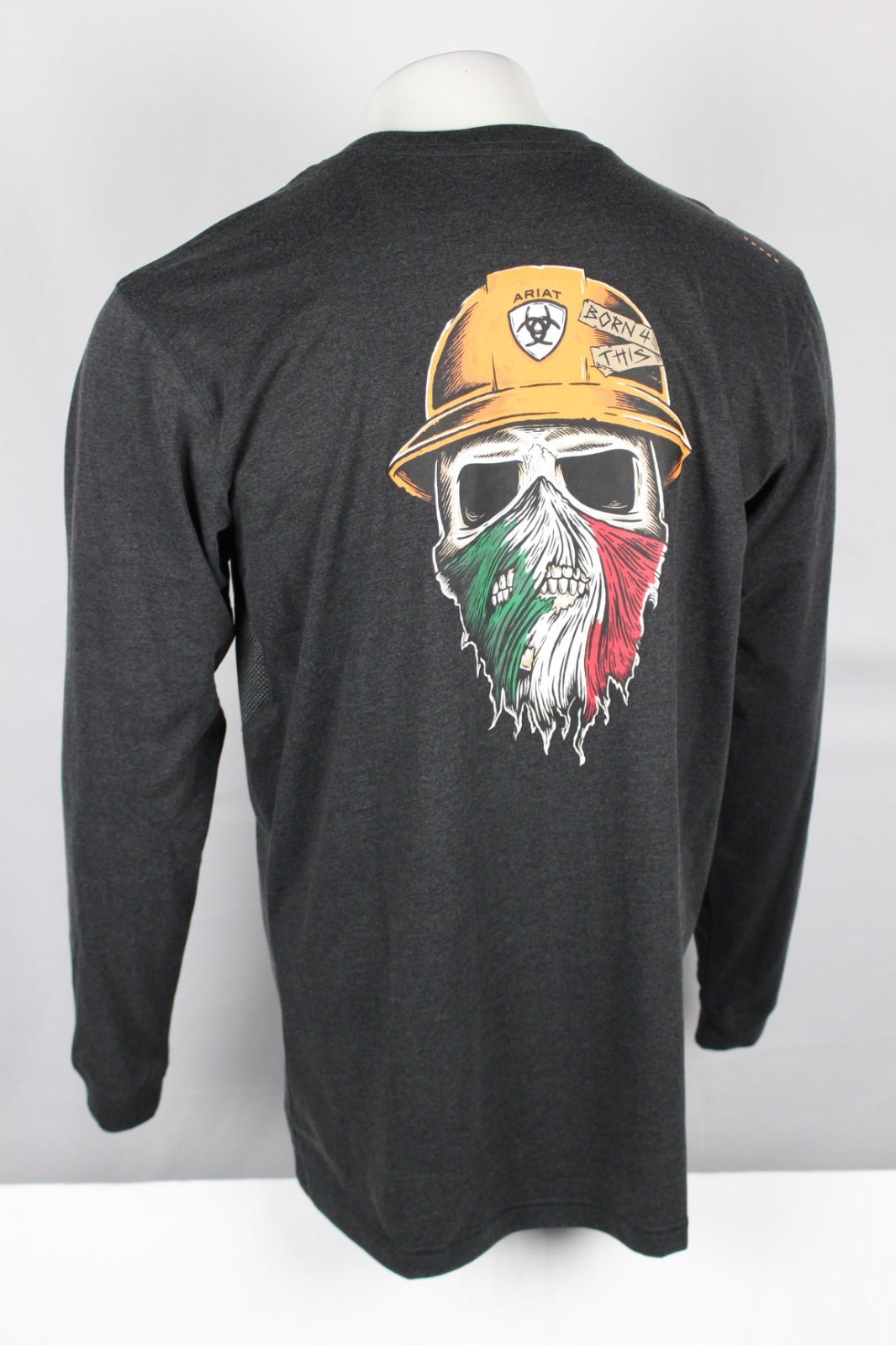 Ariat Men’s Rebar Workman Born For This T Shirt Long Sleeve Charcoal Mexico