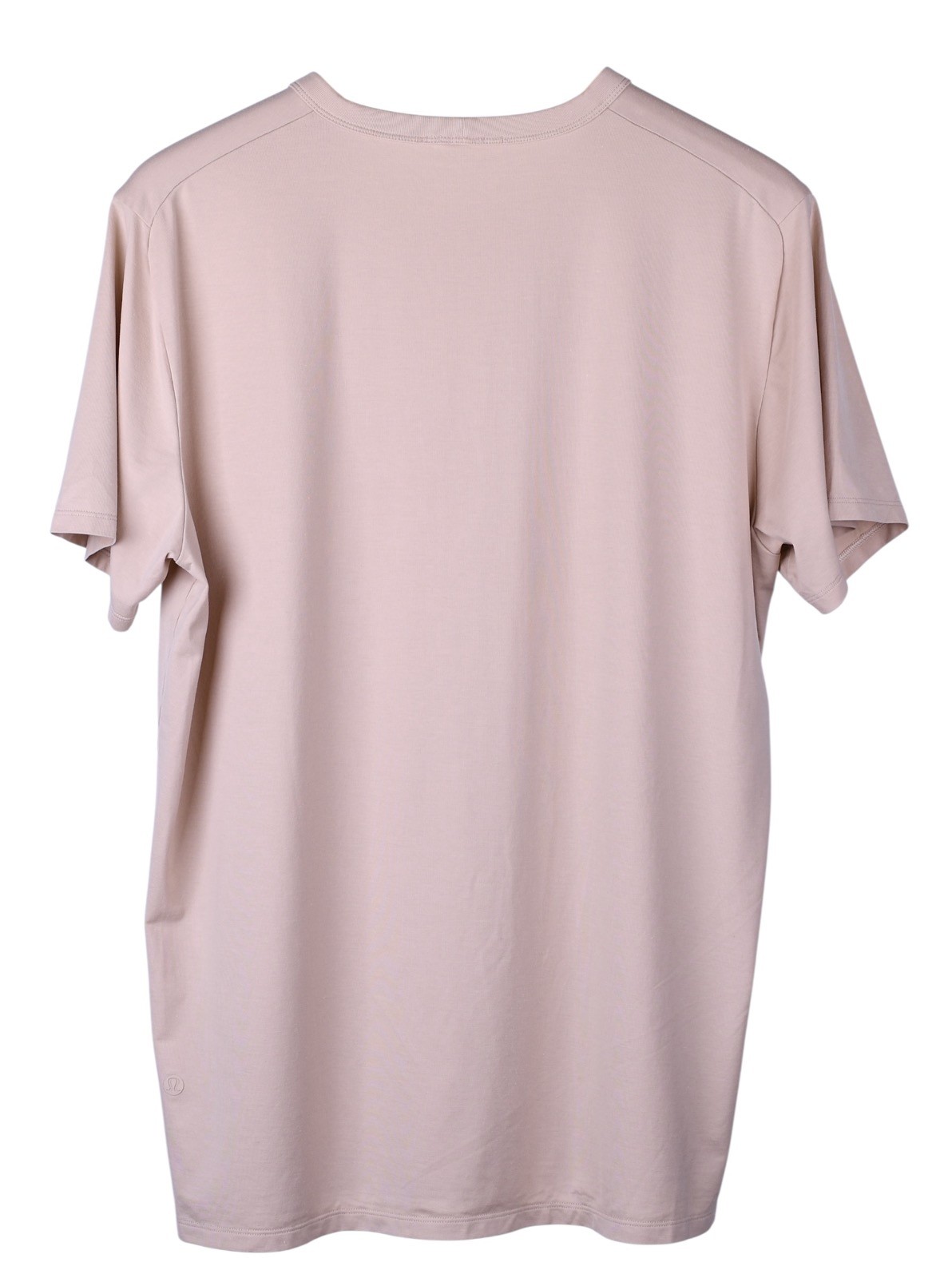 Lululemon Mens Medium Khaki Athletic Training Short Sleeve Shirt Gym Running Tee