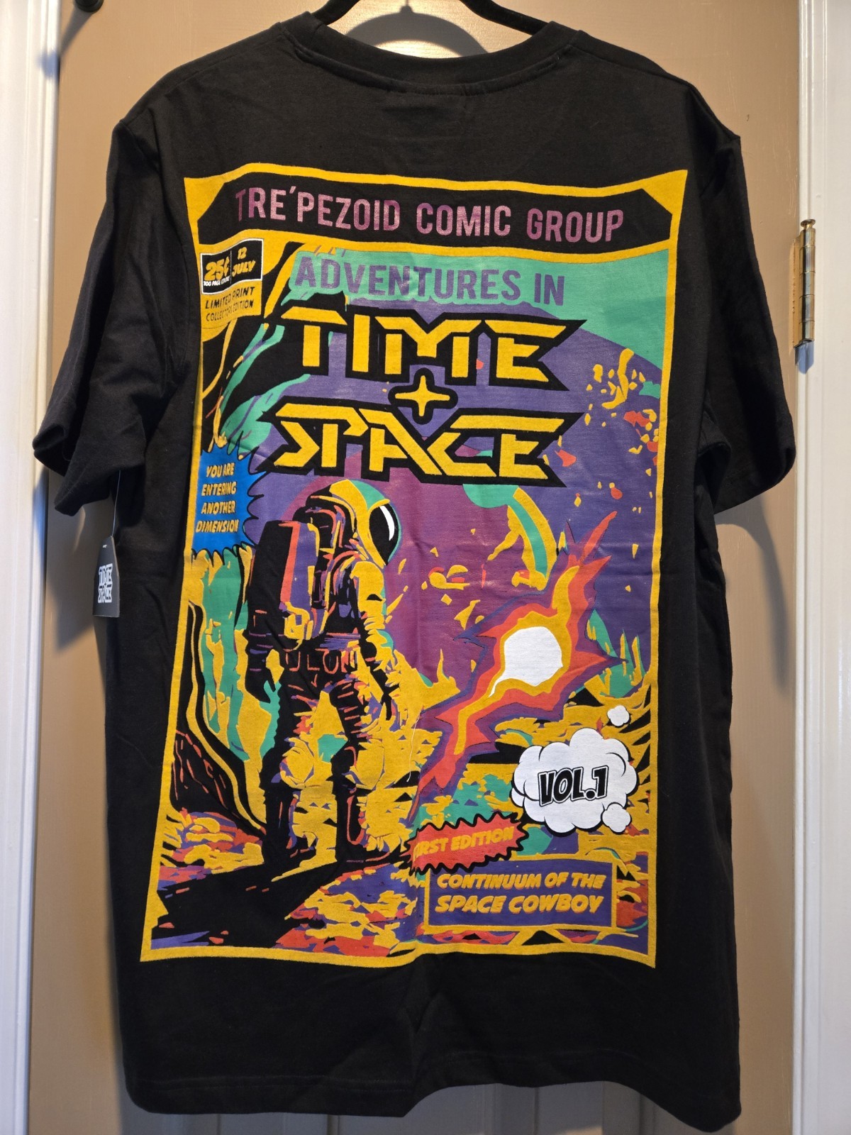 New Time & Space T-Shirt Comic Book Style Print Size 2XL Cosmic Astrology