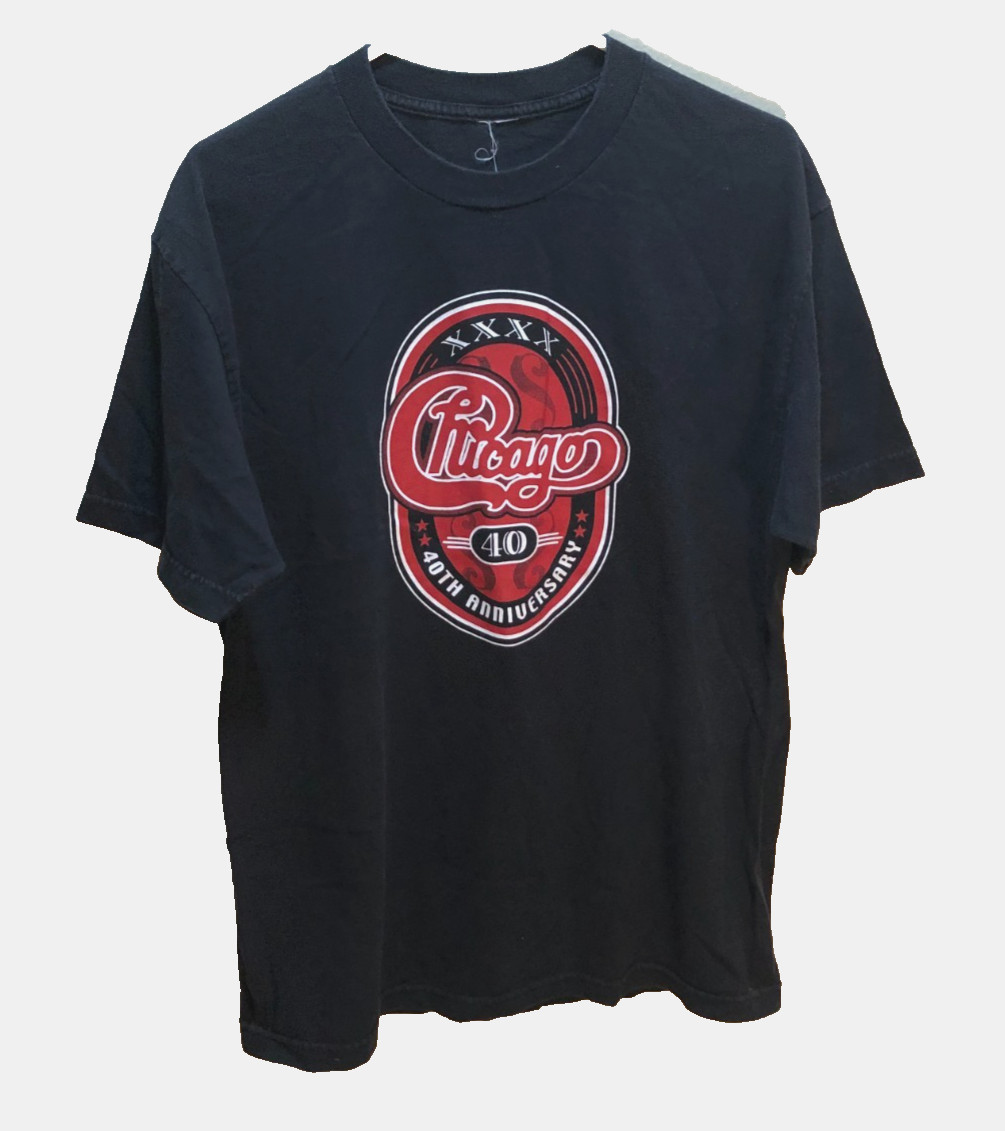 Chicago 40th Anniversary 2007 Tour Concert Rock Band Double-Sided Black T-Shirt