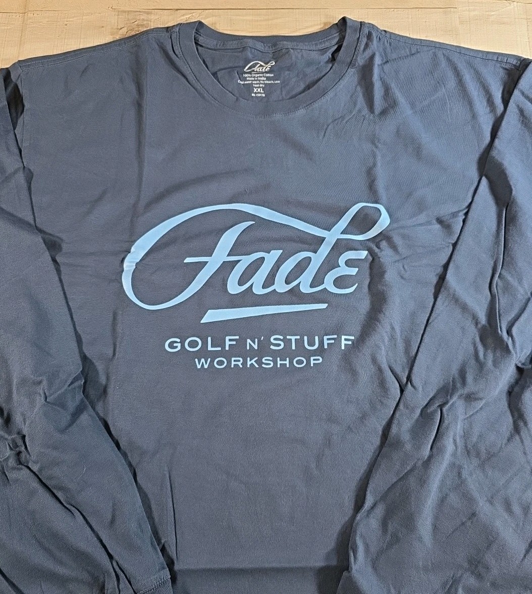 New!! Men’s XXL Fade Golf n’ Stuff Workshop Long Sleeve T-Shirt Script Logo