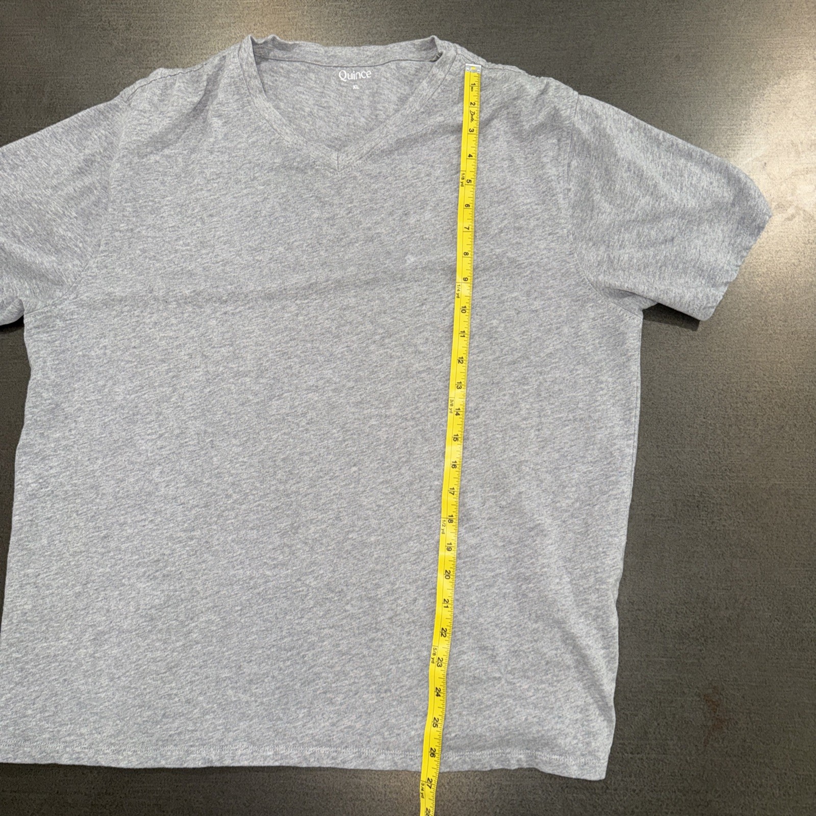 Quince XL Heather Grey Men’s Slub Cotton V-Neck T-Shirt