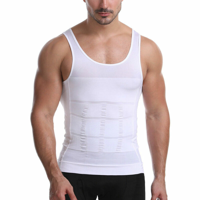 Men Cooling Gynecomastia T-shirt Posture Corrector Vest Compression Shaping Top