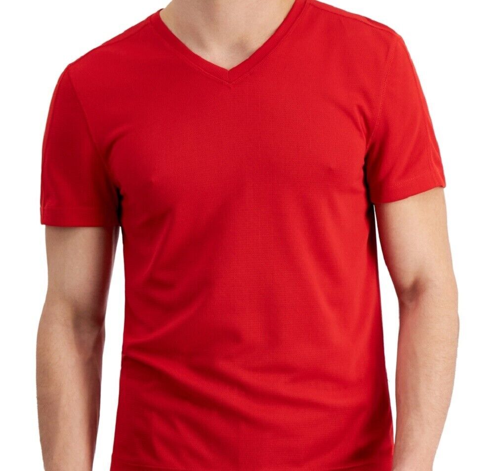 ID IDEOLOGY Men’s Licorice Red Birdeye Mesh Short Sleeve T-Shirt NEW Large