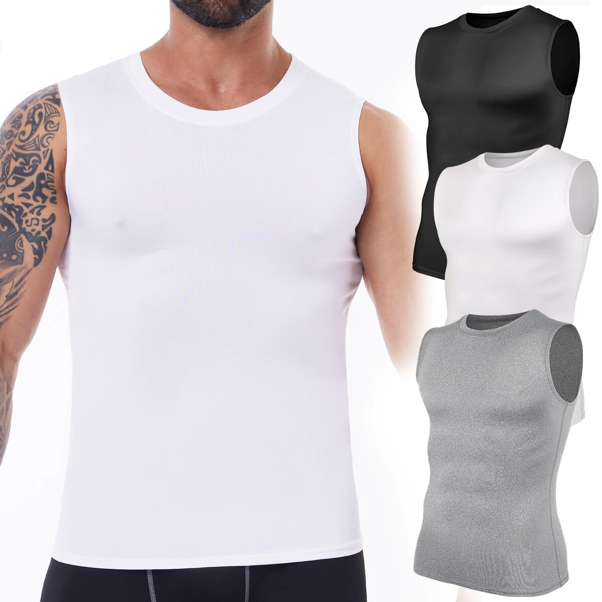 Men’s Compression Vest Shirts Slimming Tank Tops Abs Abdomen Chest Undershirt