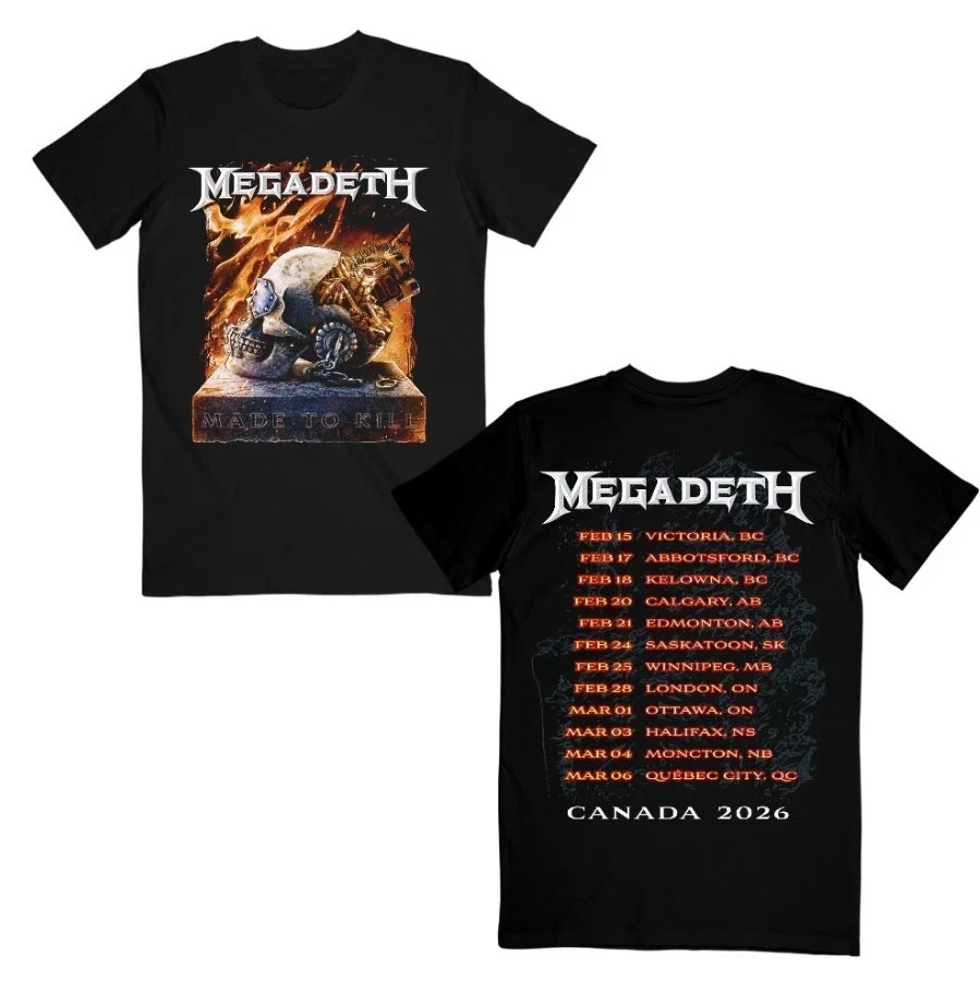 Megadeth Made to Kill Canadian 2026 Tour T Shirt All Size
