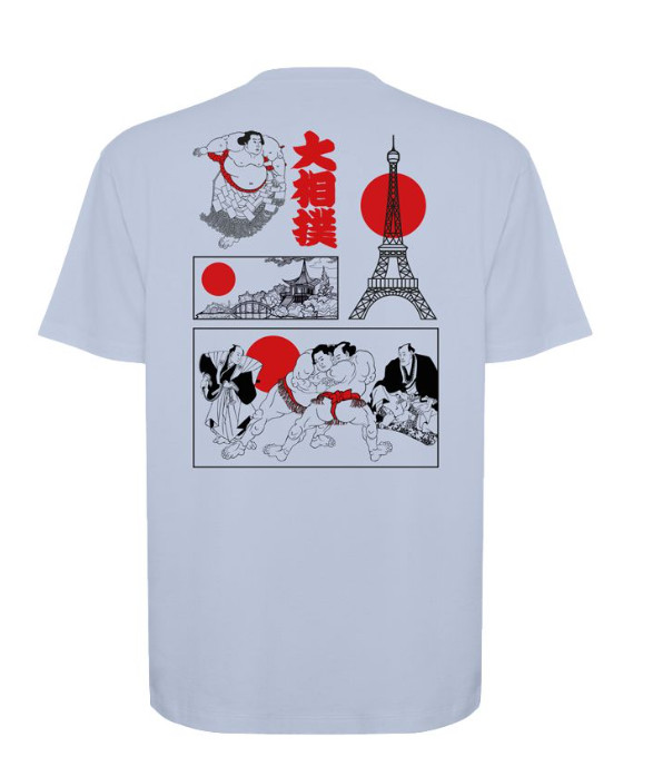 Japan x Paris Sumo Blue T-Shirt – Traditional Artwork Edition