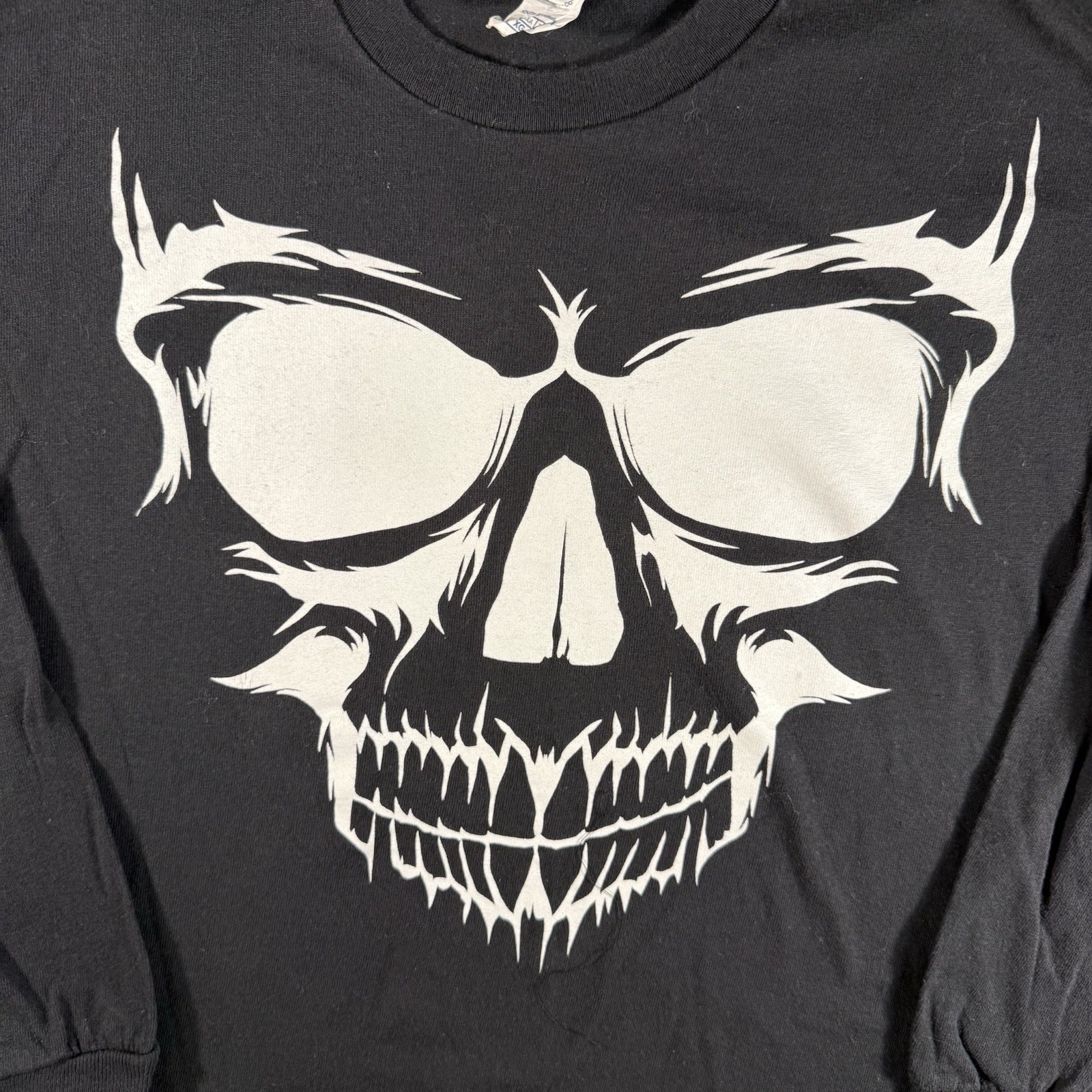 Delta Pro Weight Black Long Sleeve Skull Y2K Vintage Size XL 2000s