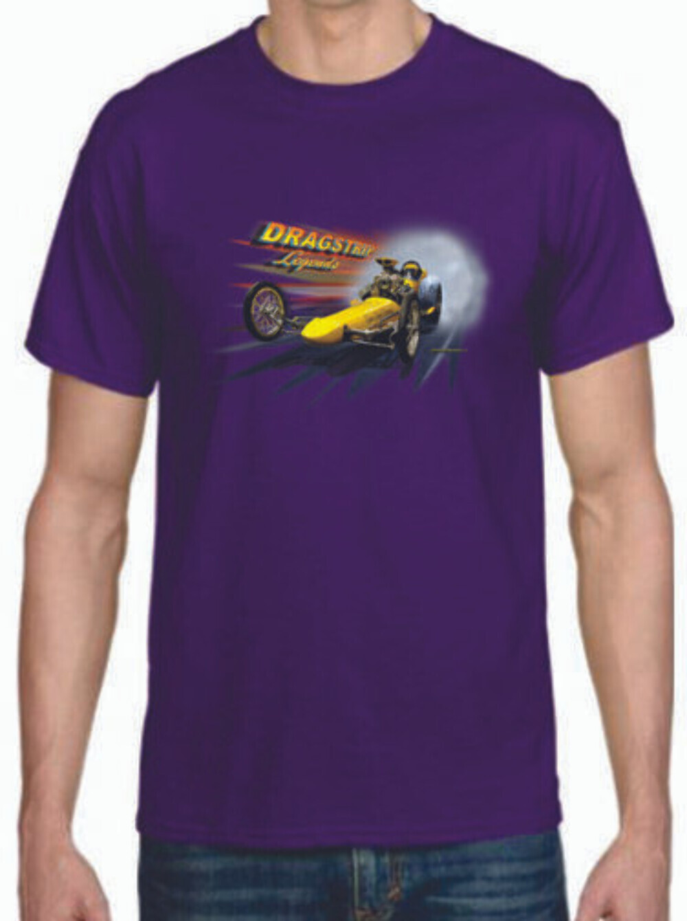 Adult DryBlend® T-Shirt – (YELLOW DRAGSTER LEGENDS – HOT ROD)