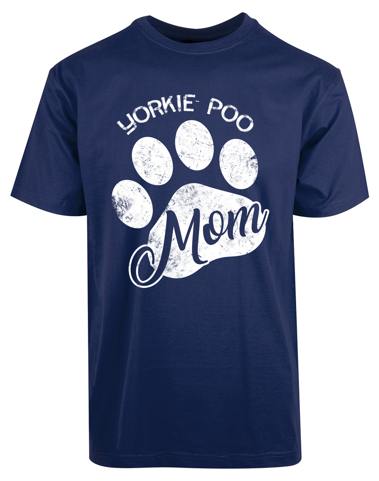 Yorkie Poo Mom Foot Print New Men’s Shirt Funny Slogan Animal Lovers Casual Tees