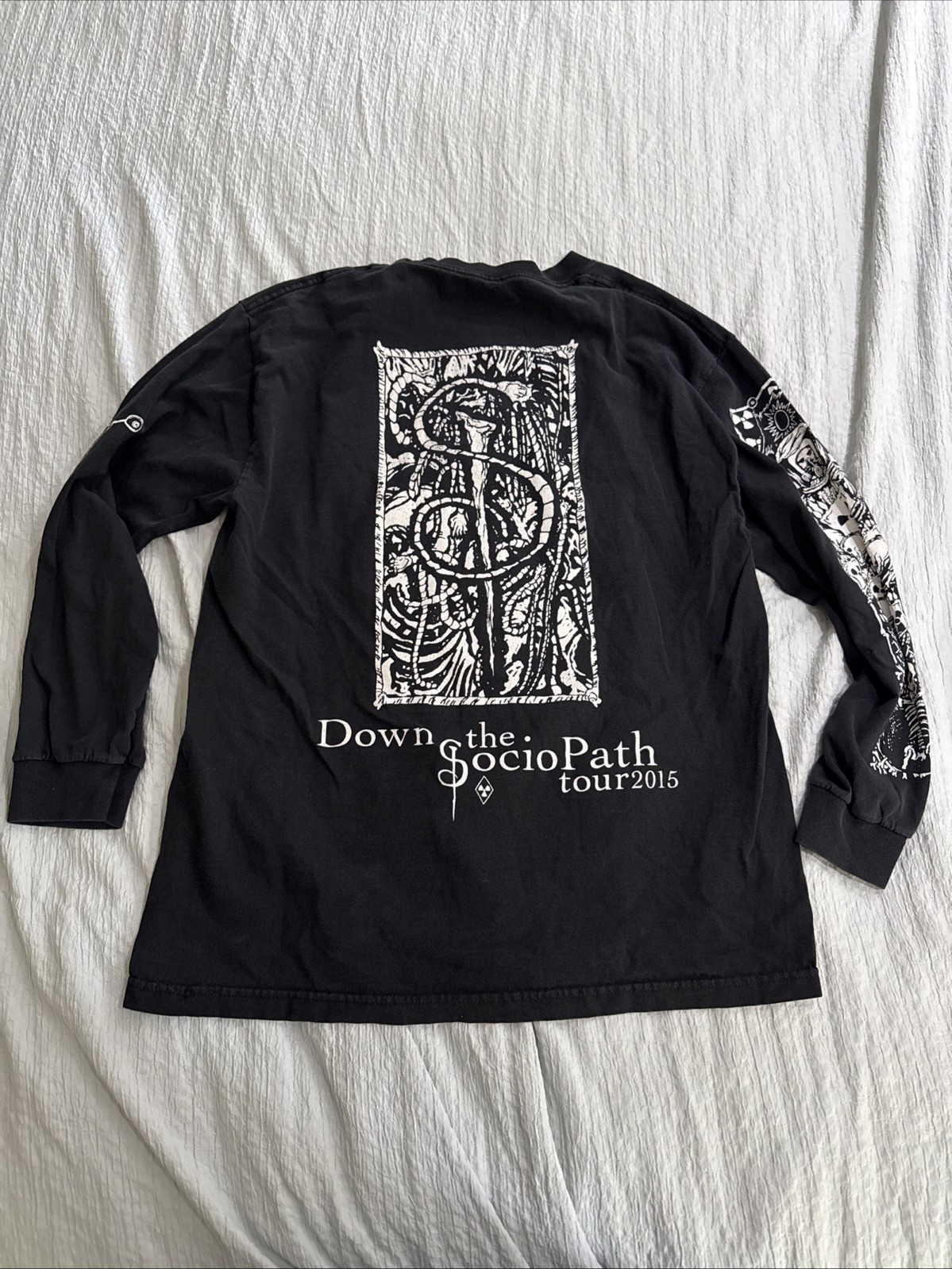 HTF Skinny Puppy Down The Socio Path Tour 2015 Shirt Long Sleeve Mens L RARE