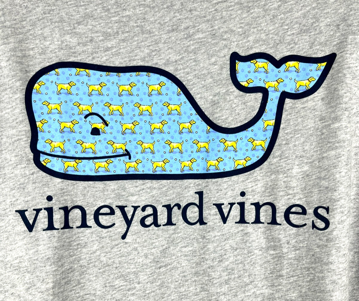 Vineyard Vines Men’s Golden Retriever Dog Whale Gray T-Shirt Size Large – NEW
