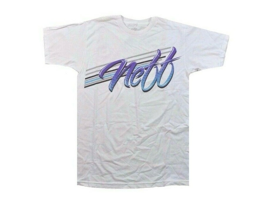 Neff CLASS ACT White Purple Blue Black Grey Screenprint Discounted Men’s T-Shirt