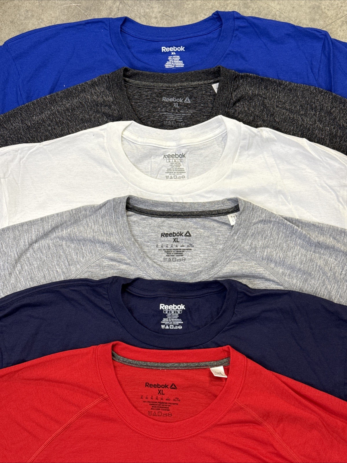 Reebok Men’s Short Sleeve 6 Pack New T-Shirt, Size MEDIUM (6 Colors Pack)