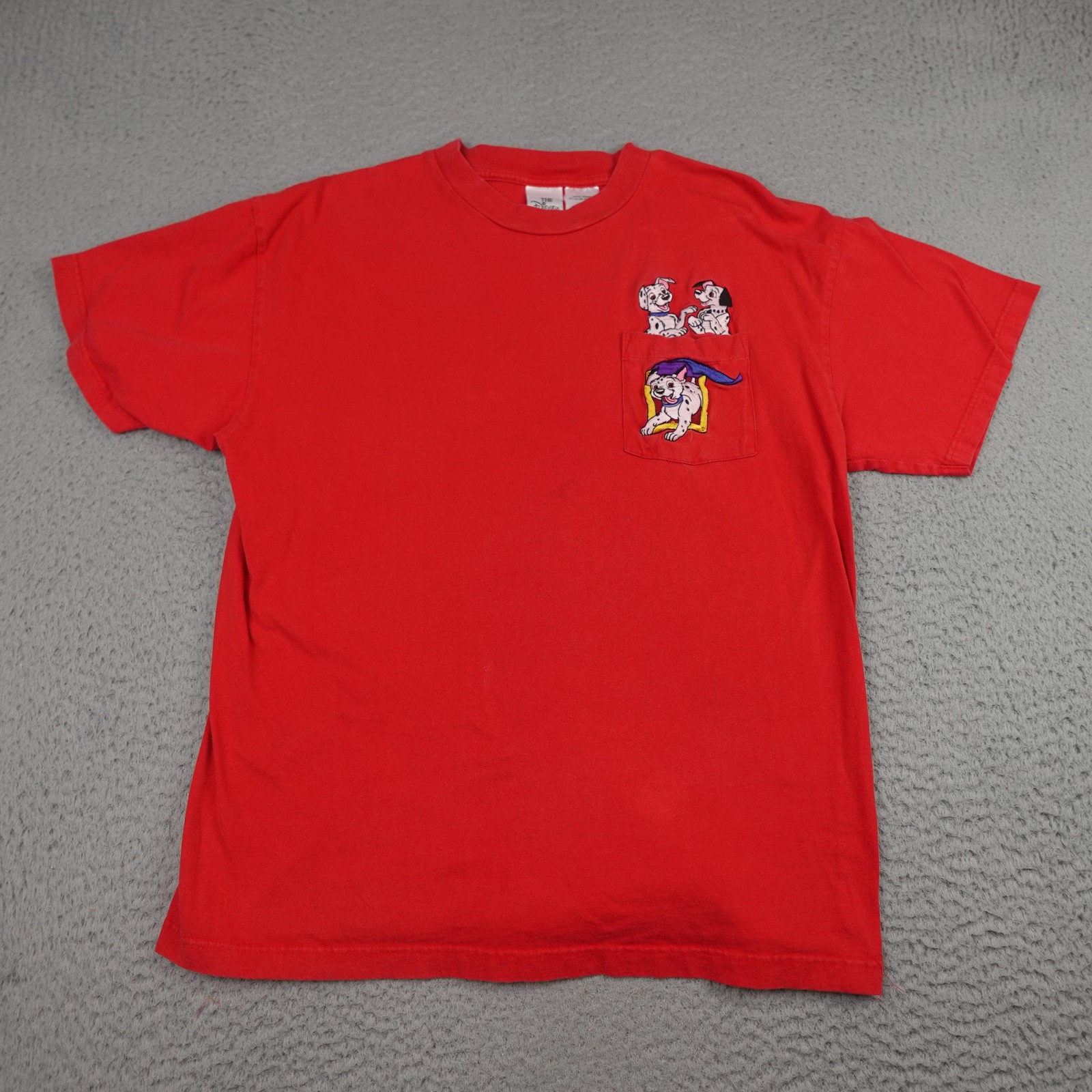 Vintage Disney 101 Dalmatians Shirt Mens Large Red Embroidered Puppies Movie 90s