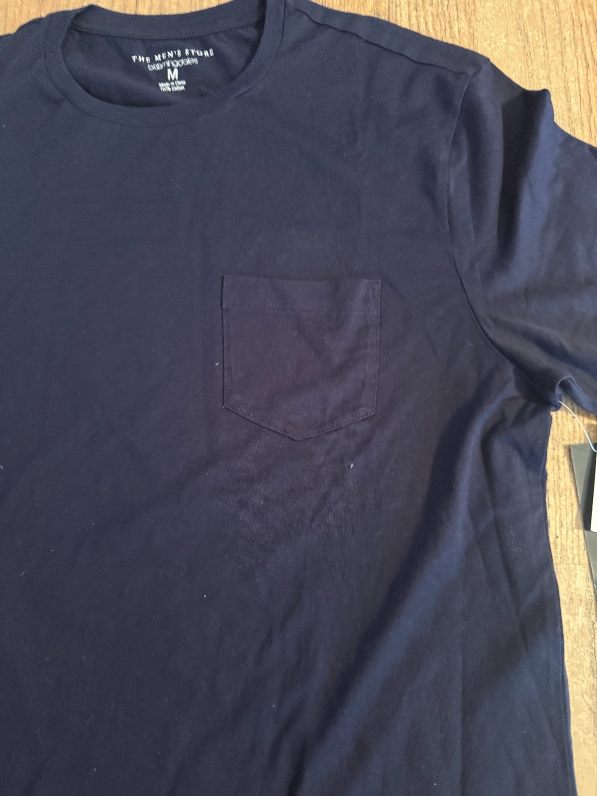 The Men’s Store at Bloomingdales Solid T Shirt Men’s top M True Navy cotton