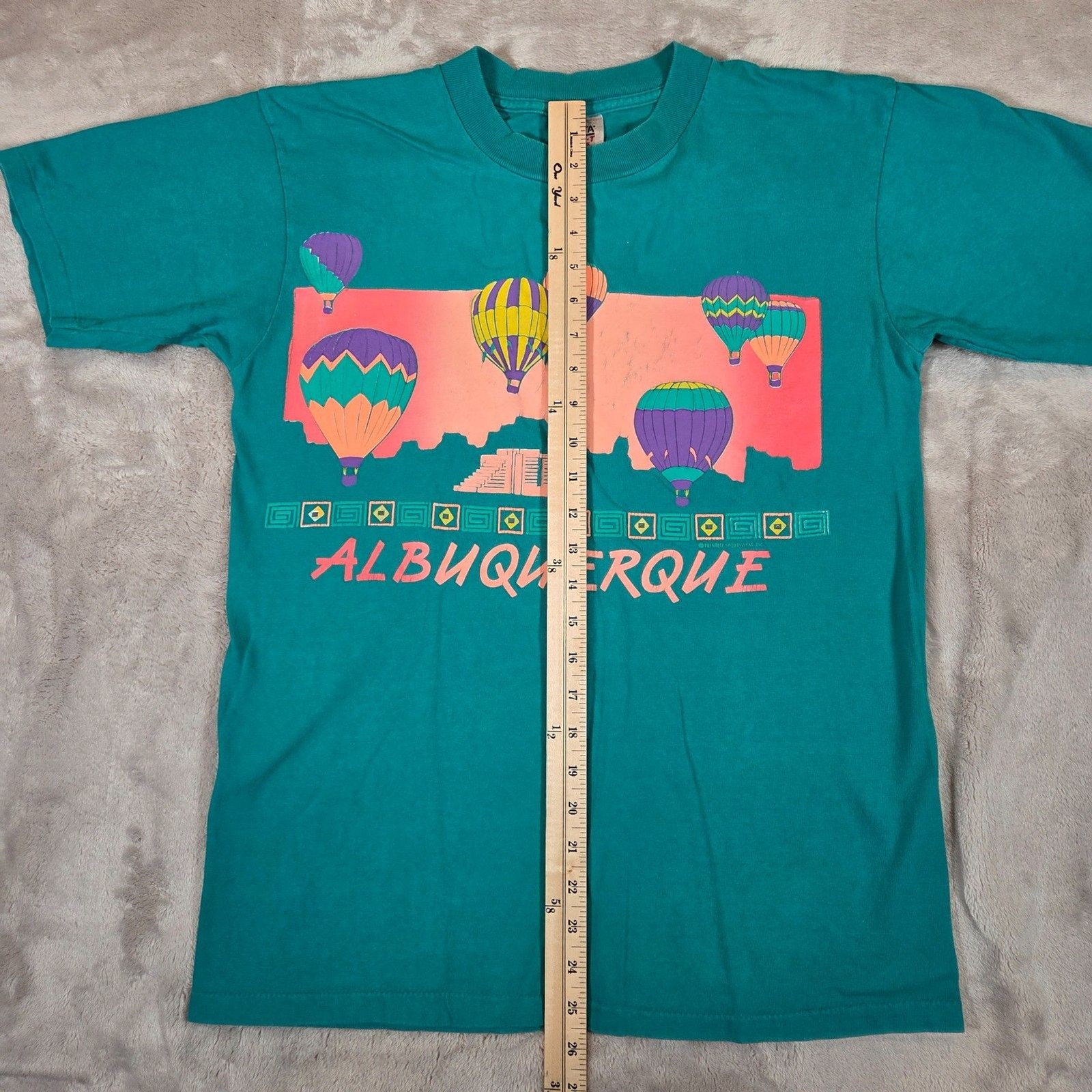 Vintage 90s Oneita Power-T Albuquerque Hot Air Balloon T Shirt L Single Stitch