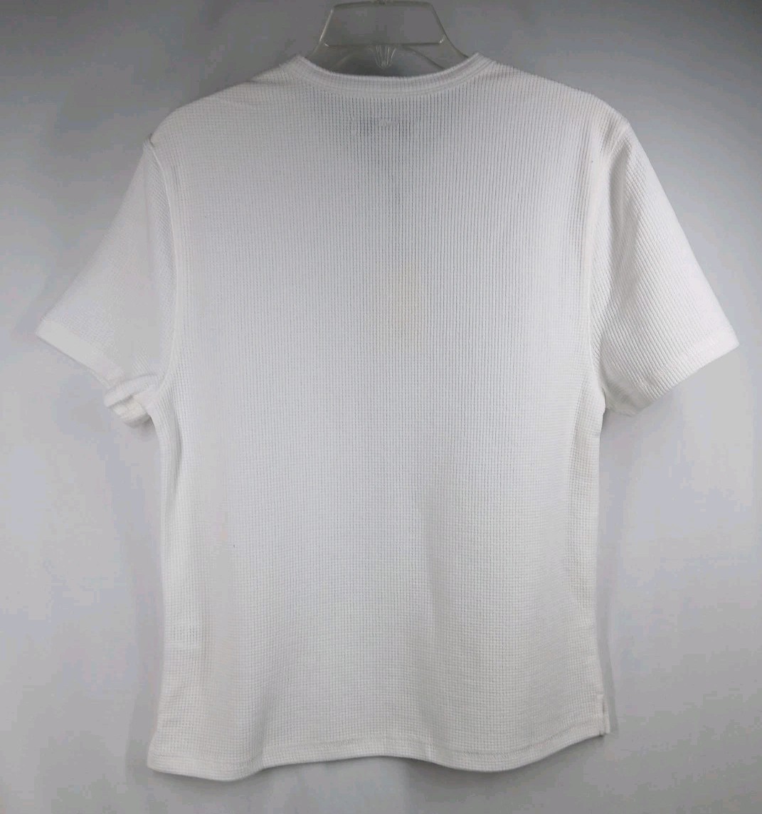 33mm Mens Size Medium White Brando Nils Henley T-Shirt,