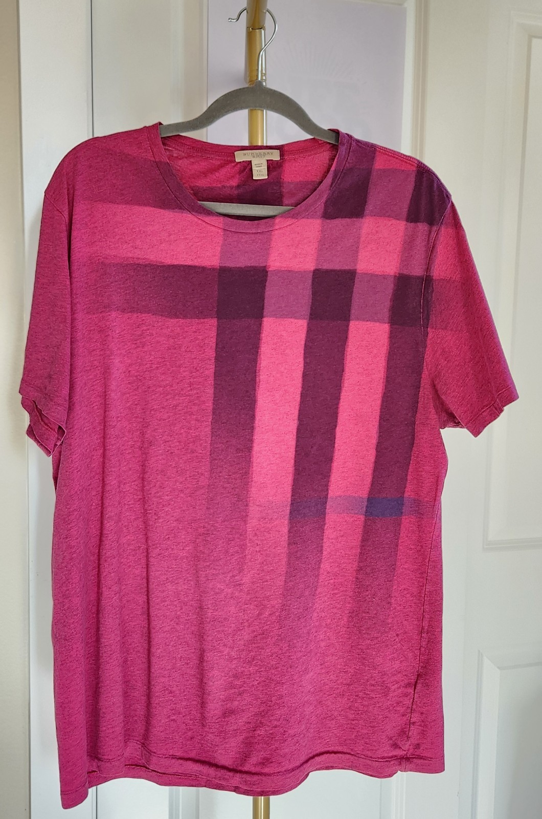 Burberry Brit T-shirt Ombre Nova Check Men’s Red XXL Authentic