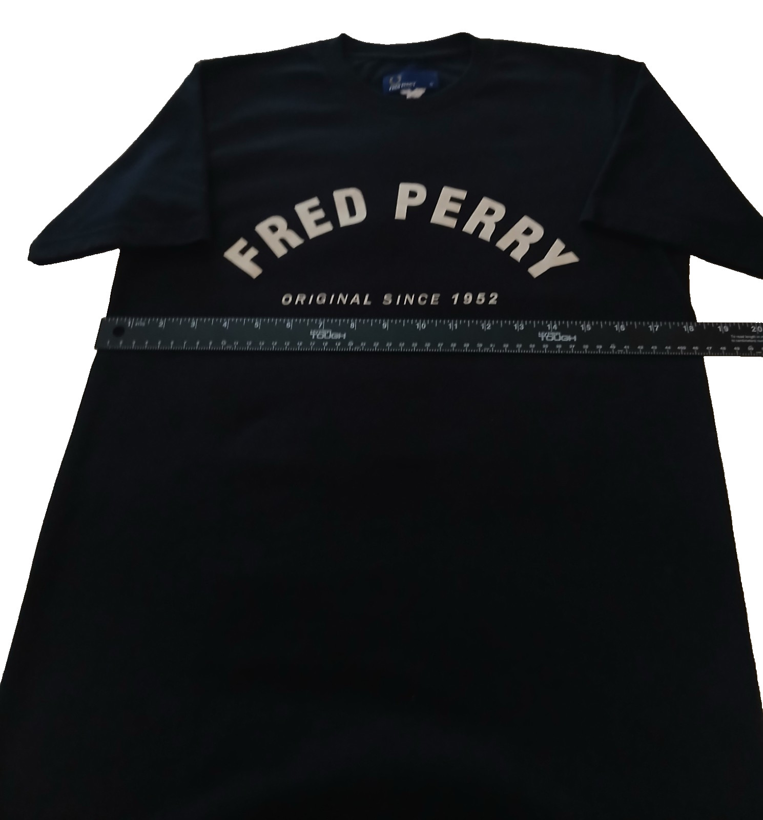Fred Perry Orginal Since 1953 big Logo front Sz.S Black Men T-shit