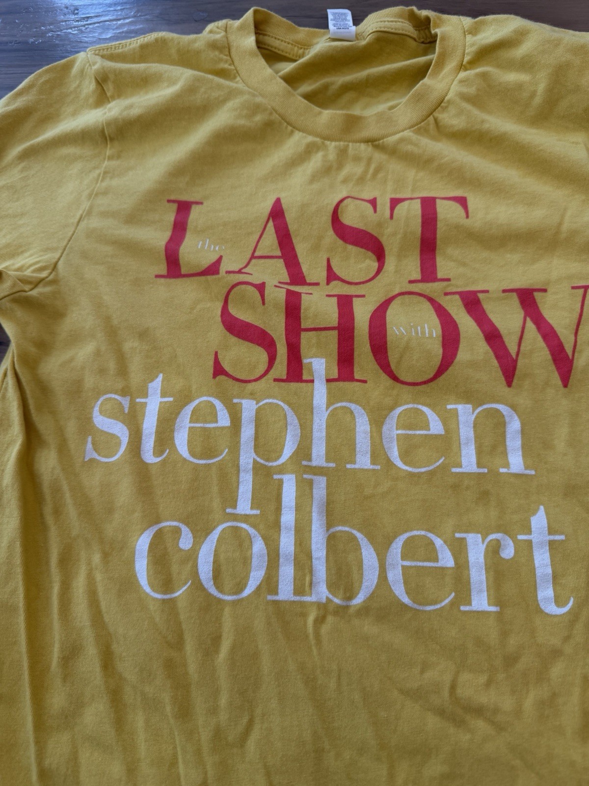 The Last Show With Stephen Colbert Yellow T-Shirt Bella Canvas Small TV Show