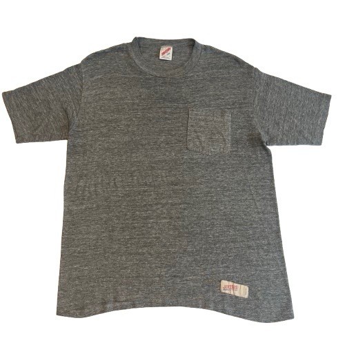 Vintage Jerzees USA Made Large Single Stitch Grey Pocket T-Shirt Thin Soft Clean