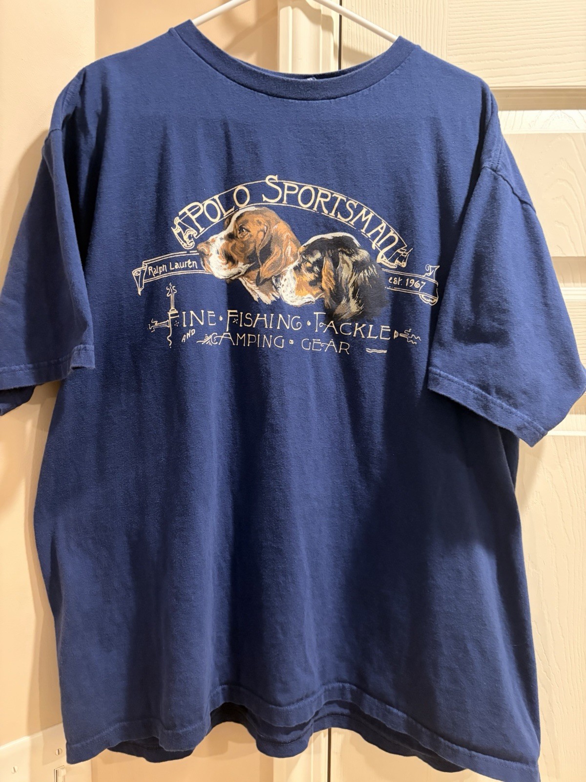 Vintage Ralph Lauren Polo Sportsman Dogs Shirt Stadium 1992 Fishing Tackle XL
