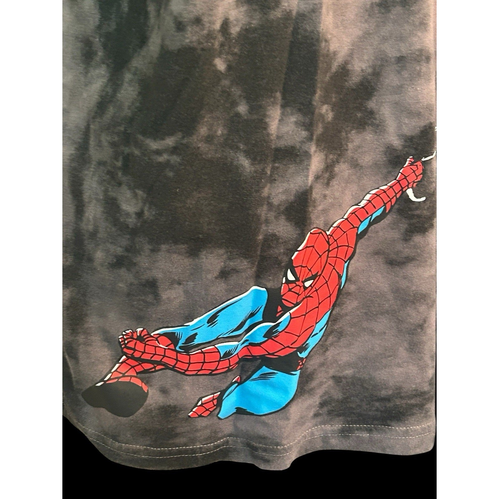 Spider-Man: Across The Spider-Verse MARVEL Black Tide Dye T-Shirt Men’s Medium