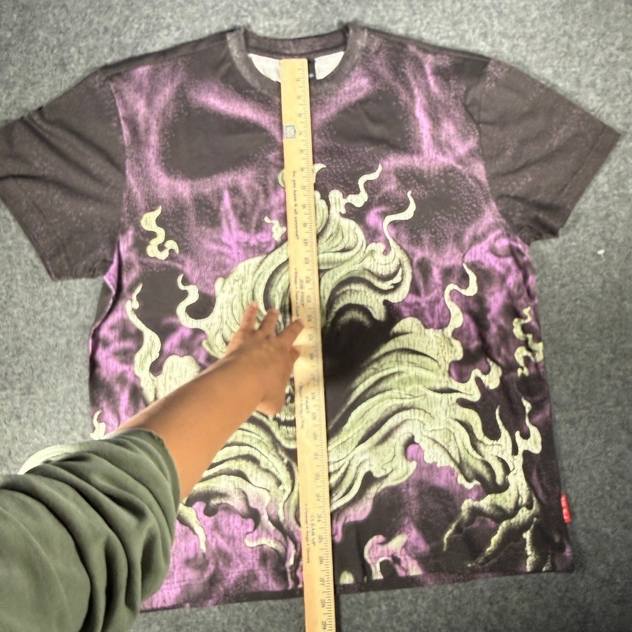 Teddy Fresh T Shirt Mens XL Purple Skull Graphic All Over Print Streetwear Tee