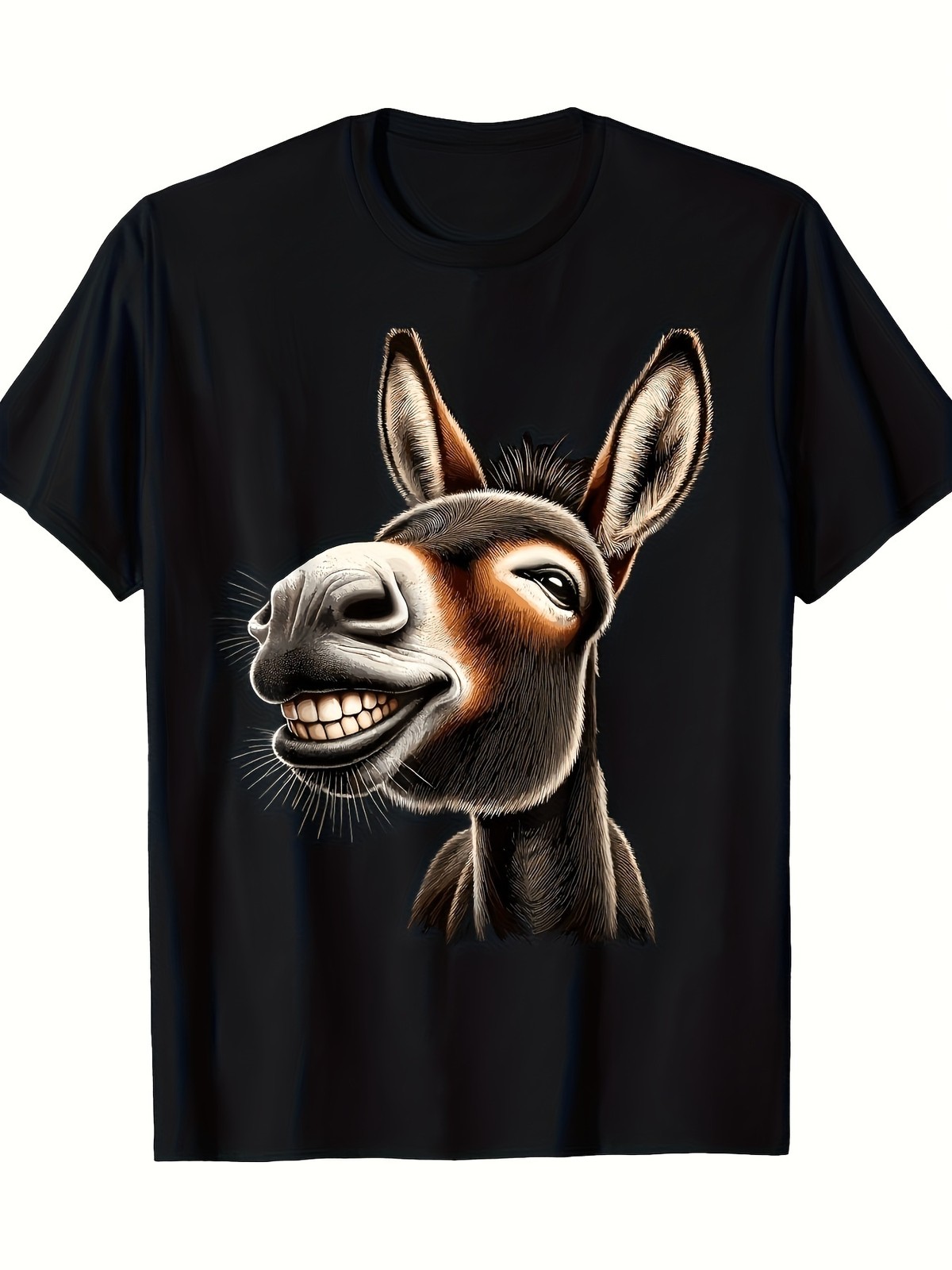 Men’s Funny Donkey Print T Shirt Quick Dry Breathable Lightweight Wrinkle Free