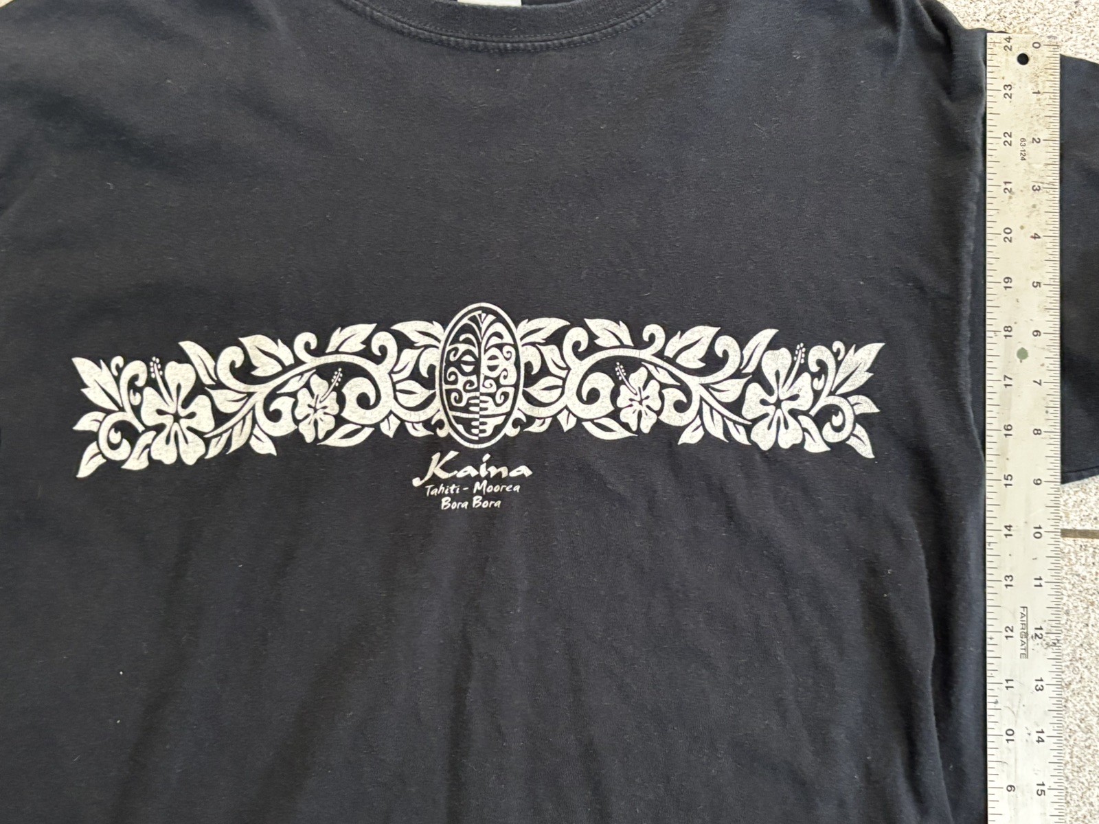 Kaina Tahiti Moorea Bora Bora Men’s Heather Brown Large T Shirt Pre-Owned