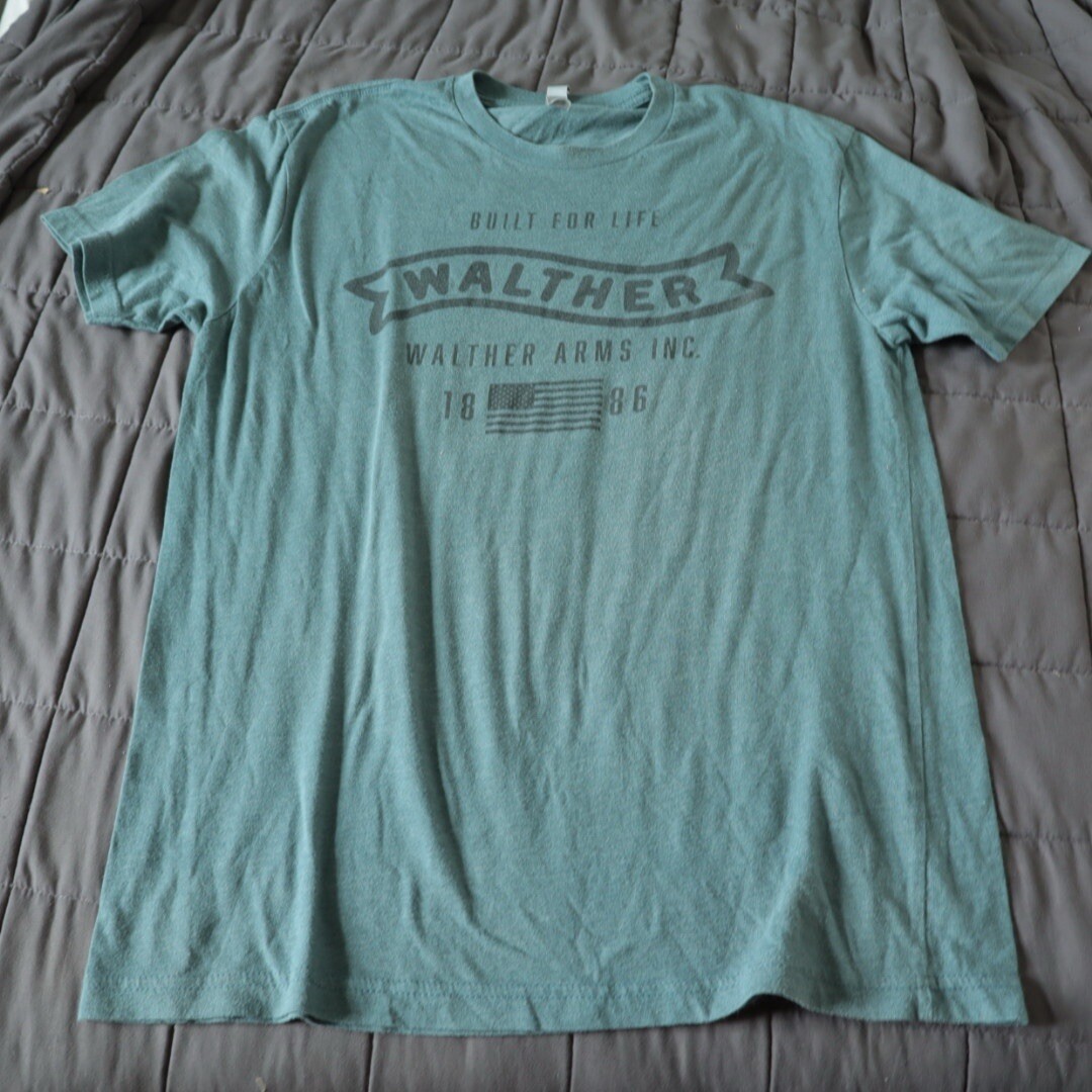 Walter Fire Arms Inc 1886 Built For Life Men’s Medium Blue Tee Shirt