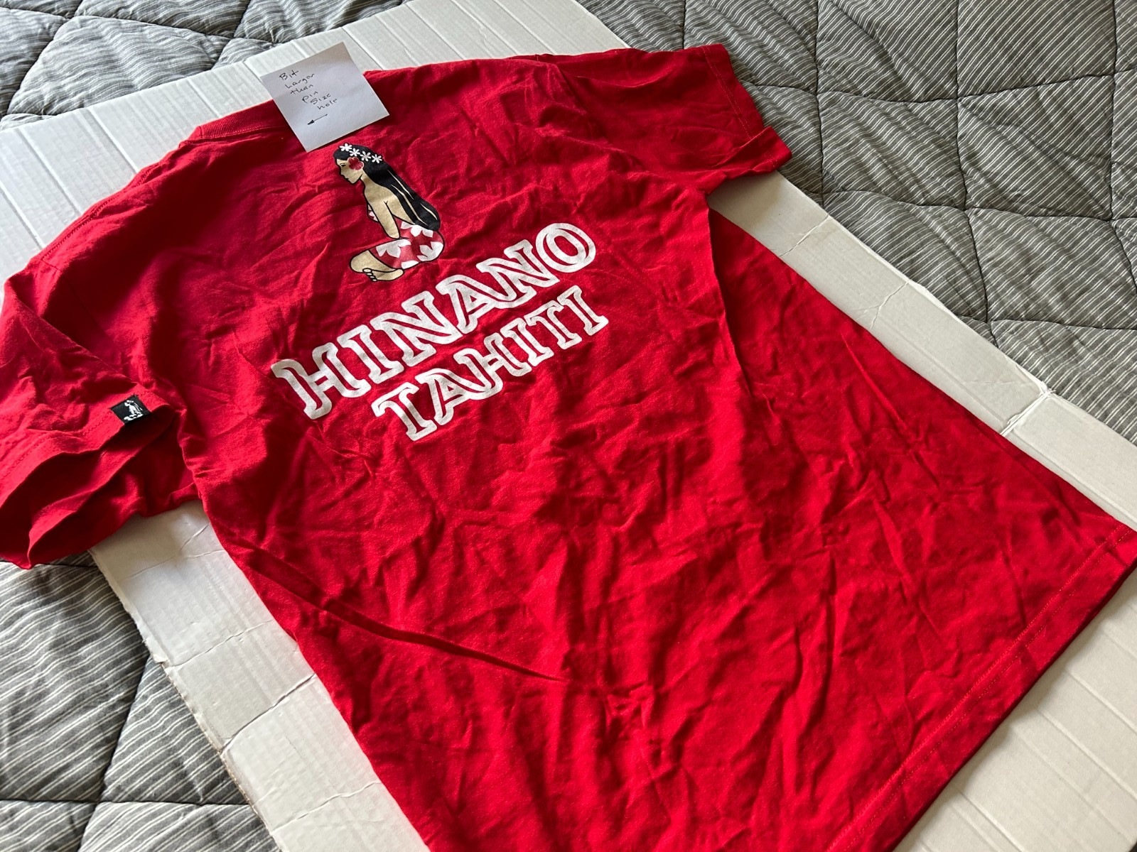 HINANO TAHITI TAHITIAN GIRL SIZE L RED SHORT SLEEVE T-SHIRT…SEE DESCRIPTION