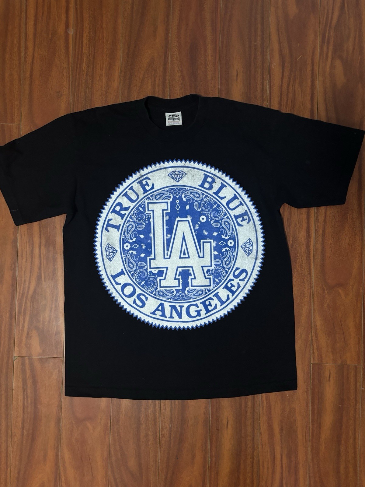 True Blue Los Angeles Black-White/Blue Tee- Size XL