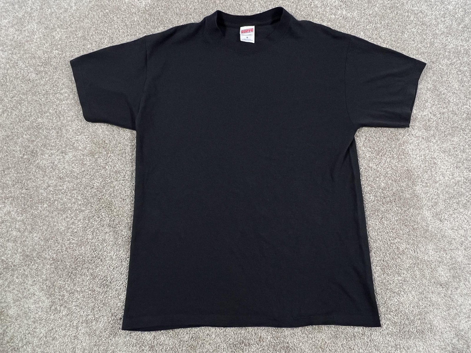 VINTAGE Soffe Shirt Mens Medium Black Blank 100% Cotton Basic Tee 90s