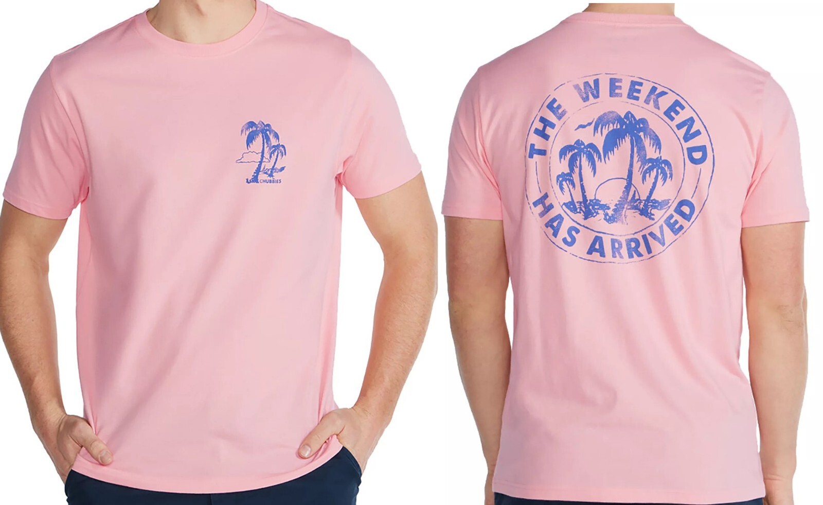 Chubbies Men’s The Weekend Relaxer Short Sleeve T-Shirt Coral NEW $30
