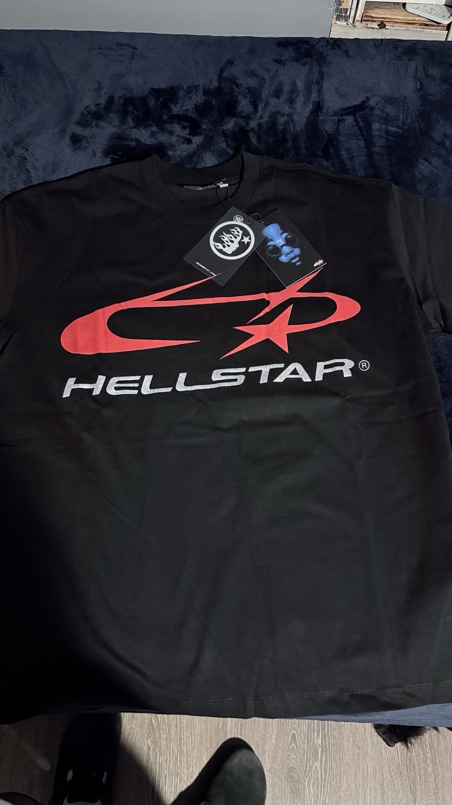 Hellstar Men’s L Cotton Black Logo Crew Neck Short Sleeve Tee NWT