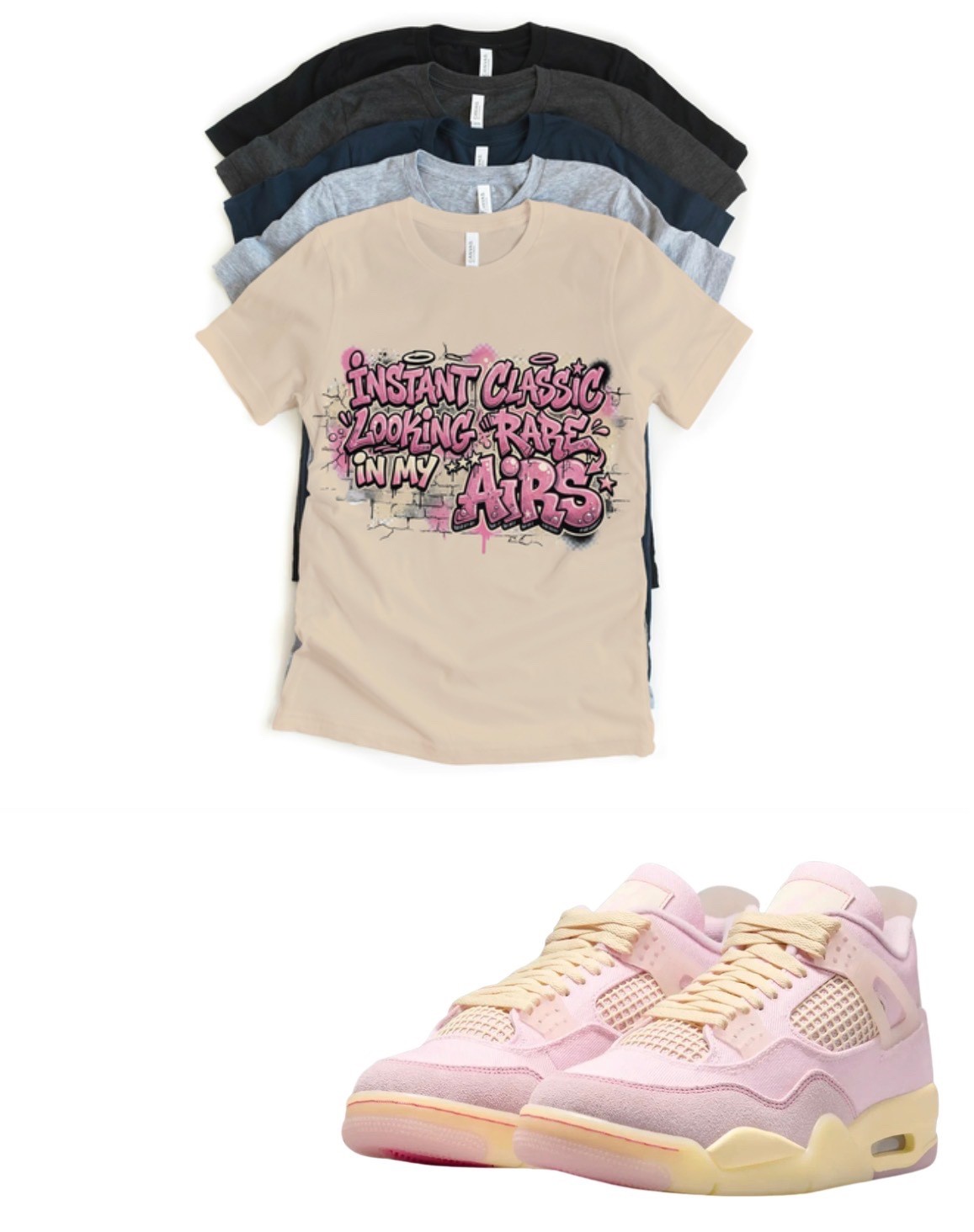 Shirt to match Jordan 4 Iced Carmine Pink Denim Sneakerhead Matching Tee